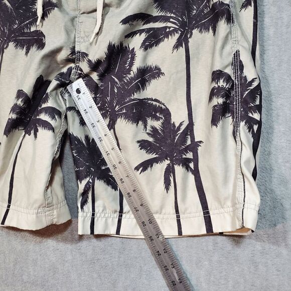 American Eagle Outfitters Trunks Men 32 Gray Palm Trees AE77 Swimwear Drawstring - Picture 5 of 8